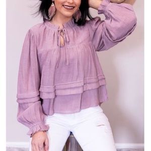 Lilly Grace Boutique Lilac Ruffle Blouse